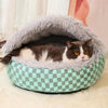 Shell-Style Semi-Enclosed Pet Bed for Cats and Small Dogs