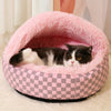Shell-Style Semi-Enclosed Pet Bed for Cats and Small Dogs