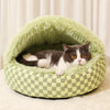 Shell-Style Semi-Enclosed Pet Bed for Cats and Small Dogs