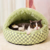 Shell-Style Semi-Enclosed Pet Bed for Cats and Small Dogs