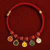Chinese New Year Red Cord Pet Collar with Decorative Charm
