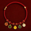 Chinese New Year Red Cord Pet Collar with Decorative Charm