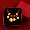 Chinese New Year Red Cord Pet Collar with Decorative Charm