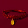 Chinese New Year Red Cord Pet Collar with Decorative Charm