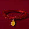 Chinese New Year Red Cord Pet Collar with Decorative Charm