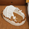 French-Style Polyester Cat Bed with Rocking Base