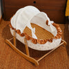 French-Style Polyester Cat Bed with Rocking Base