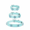 Faux Leather Pet Collar with Gemstone-Inspired Detail
