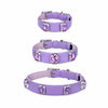 Faux Leather Pet Collar with Gemstone-Inspired Detail