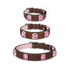 Faux Leather Pet Collar with Gemstone-Inspired Detail