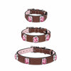 Faux Leather Pet Collar with Gemstone-Inspired Detail