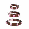 Faux Leather Pet Collar with Gemstone-Inspired Detail
