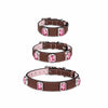 Faux Leather Pet Collar with Gemstone-Inspired Detail