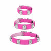 Faux Leather Pet Collar with Gemstone-Inspired Detail
