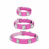 Faux Leather Pet Collar with Gemstone-Inspired Detail