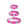 Faux Leather Pet Collar with Gemstone-Inspired Detail