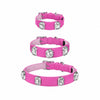 Faux Leather Pet Collar with Gemstone-Inspired Detail