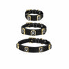 Faux Leather Pet Collar with Gemstone-Inspired Detail