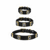 Faux Leather Pet Collar with Gemstone-Inspired Detail
