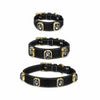 Faux Leather Pet Collar with Gemstone-Inspired Detail