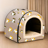Semi-Enclosed Waterproof Pet Bed for Small to Medium Dogs & Cats