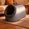 Enclosed Plush Pet Cave Bed with Carry Handle