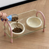 Wide-Opening Slow Feeder Double Pet Bowl Set