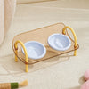 Wide-Opening Slow Feeder Double Pet Bowl Set