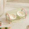Wide-Opening Slow Feeder Double Pet Bowl Set