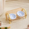 Wide-Opening Slow Feeder Double Pet Bowl Set