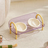 Wide-Opening Slow Feeder Double Pet Bowl Set