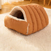 Semi-Enclosed Polyester Pet Bed for Cats and Small Dogs