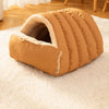 Semi-Enclosed Polyester Pet Bed for Cats and Small Dogs