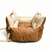 Portable Faux Leather Car Bed for Small Dogs and Cats