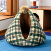 Semi-Enclosed Pet Tent Bed for Cats and Small Dogs