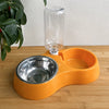 Double Pet Bowl with Water Dispenser for Dogs and Cats