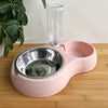 Double Pet Bowl with Water Dispenser for Dogs and Cats