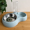 Double Pet Bowl with Water Dispenser for Dogs and Cats