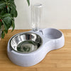 Double Pet Bowl with Water Dispenser for Dogs and Cats