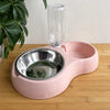 Double Pet Bowl with Water Dispenser for Dogs and Cats