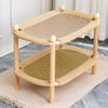 Two-Tier Wooden Cat Bed with Sisal Scratching Pads