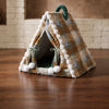 Plaid Semi-Enclosed Pet Tent for Cats and Small Dogs