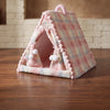 Plaid Semi-Enclosed Pet Tent for Cats and Small Dogs