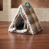 Plaid Semi-Enclosed Pet Tent for Cats and Small Dogs
