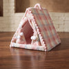 Plaid Semi-Enclosed Pet Tent for Cats and Small Dogs