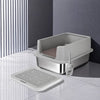 Stainless Steel Open-Top Cat Litter Box with High Sides