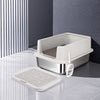 Stainless Steel Open-Top Cat Litter Box with High Sides