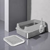 Stainless Steel Open-Top Cat Litter Box with High Sides