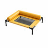 Elevated Faux Leather Pet Cot Bed for Dogs and Cats