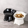 Ceramic Angled Elevated Bowl for Cats and Dogs
